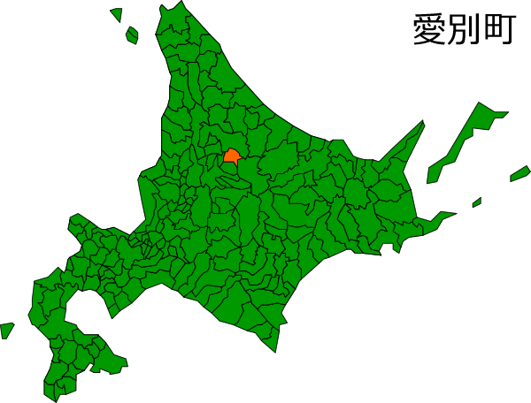 北海道愛別町の場所を示す画像