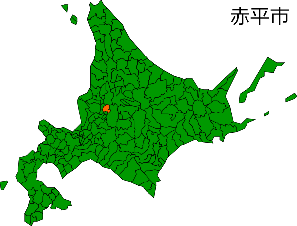 北海道赤平市の場所を示す画像