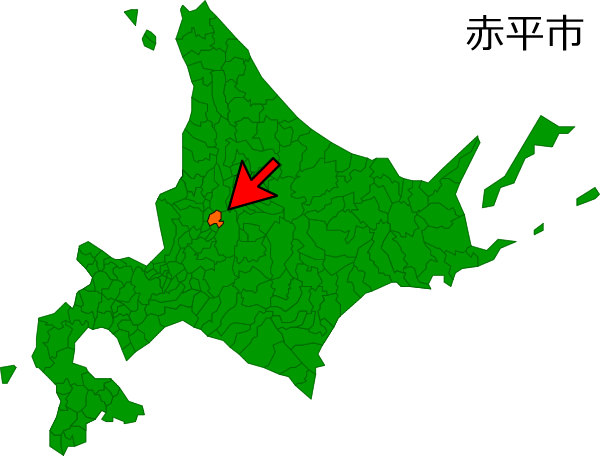 北海道赤平市の場所を示す画像