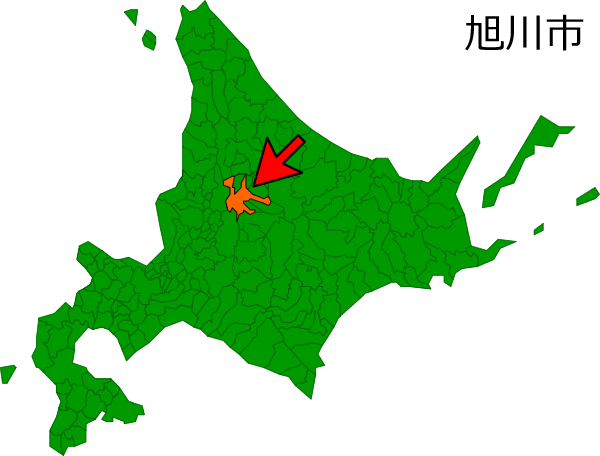 北海道旭川市の場所を示す画像