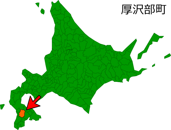 北海道厚沢部町の場所を示す画像