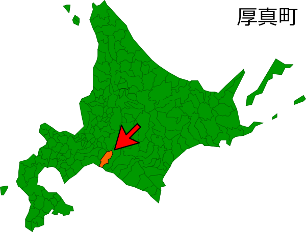 北海道厚真町の場所を示す画像