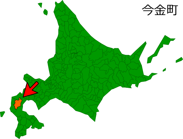 北海道今金町の場所を示す画像