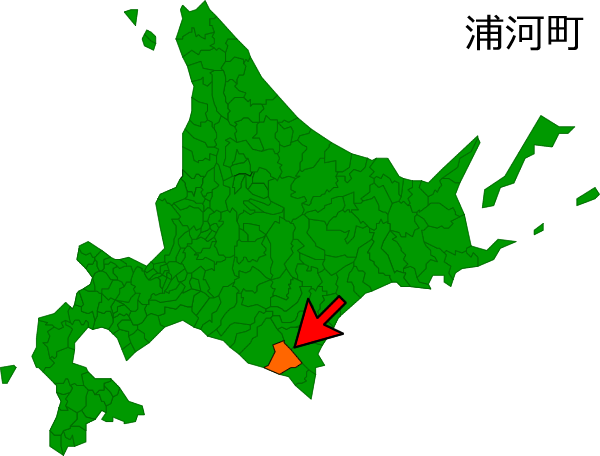 北海道浦河町の場所を示す画像