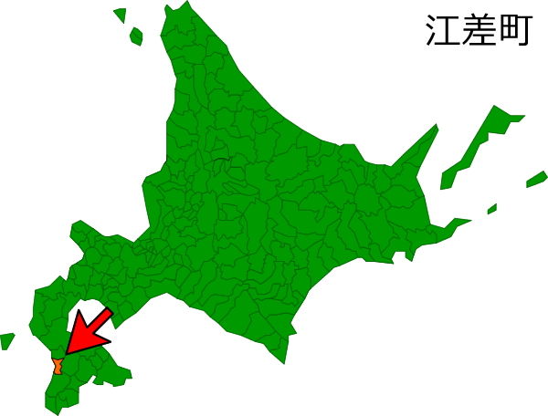 北海道江差町の場所を示す画像