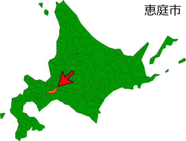 北海道恵庭市の場所を示す画像