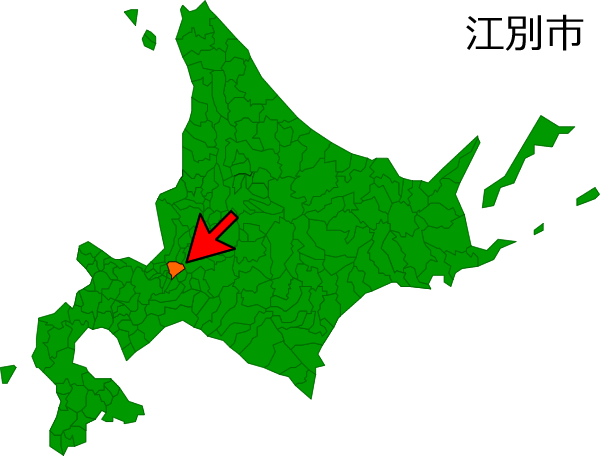 北海道江別市の場所を示す画像