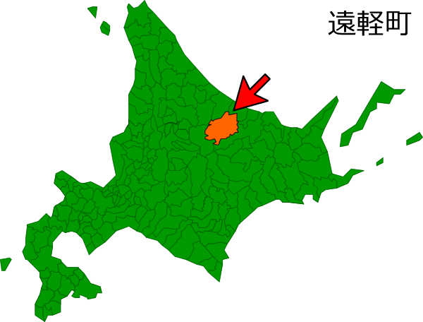 北海道遠軽町の場所を示す画像
