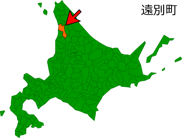 北海道遠別町の場所を示す画像