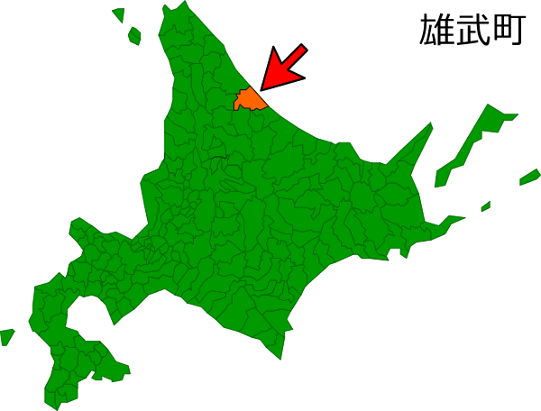 北海道雄武町の場所を示す画像