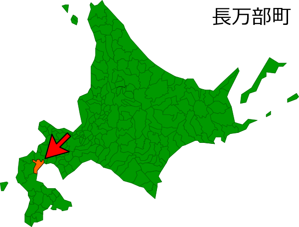 北海道長万部町の場所を示す画像