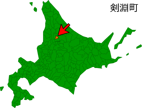 北海道剣淵町の場所を示す画像