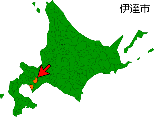 北海道伊達市の場所を示す画像