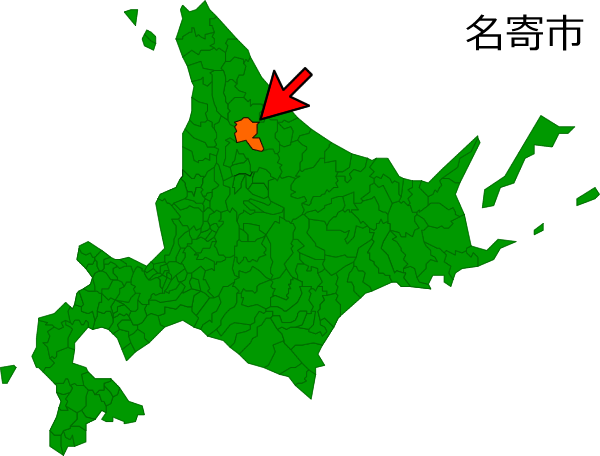 北海道名寄市の場所を示す画像