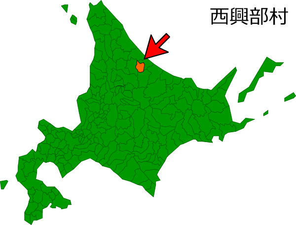 北海道西興部村の場所を示す画像