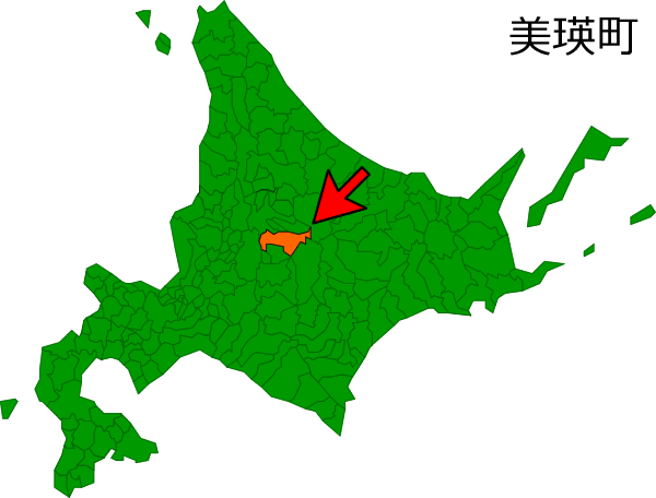 北海道美瑛町の場所を示す画像