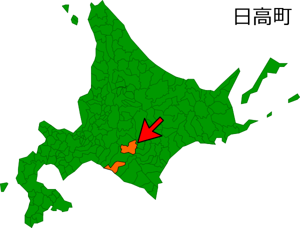 北海道日高町の場所を示す画像