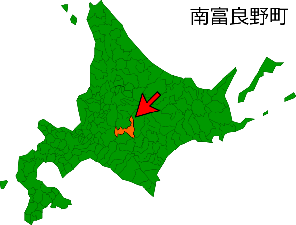 北海道南富良野町の場所を示す画像