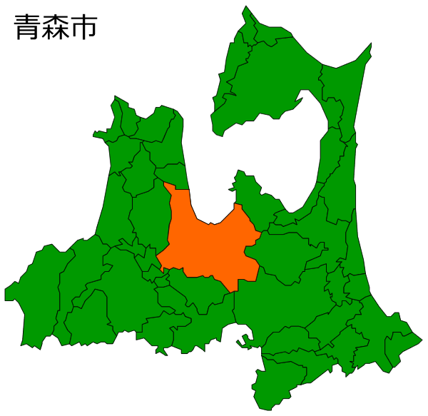 青森県青森市の場所を示す画像