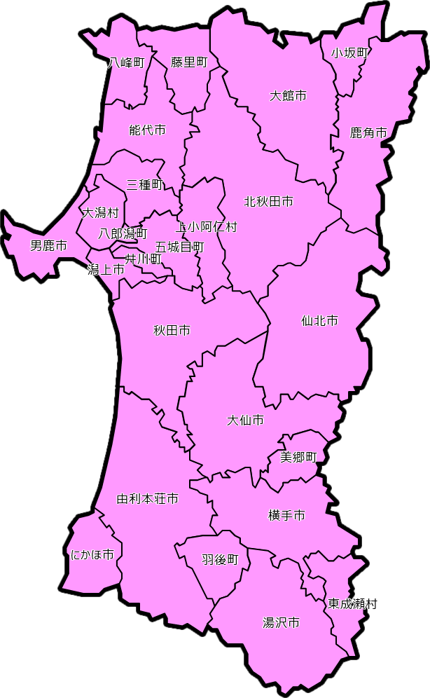 秋田県のカラーバリエーション地図画像9