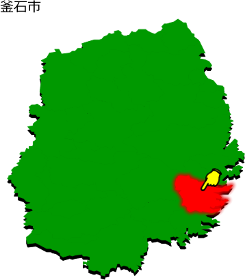 釜石市の場所を示す画像1