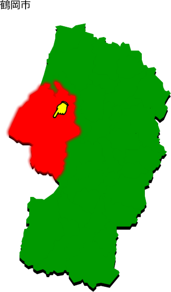 鶴岡市の場所を示す画像1