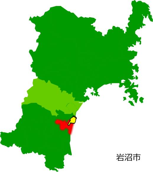 岩沼市の場所を示す画像1