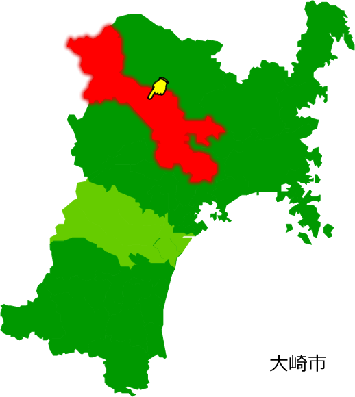 大崎市の場所を示す画像1