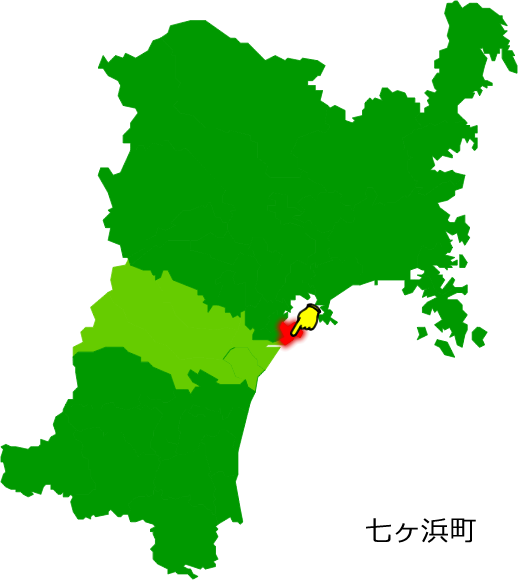 七ヶ浜町の場所を示す画像1