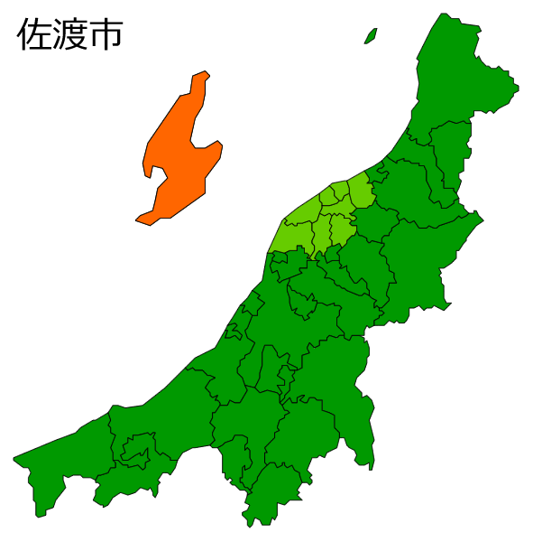 新潟県佐渡市の場所を示す画像