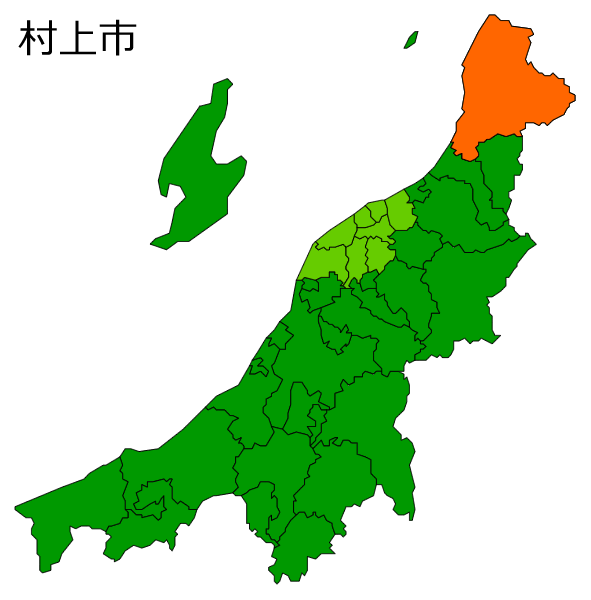 新潟県村上市の場所を示す画像