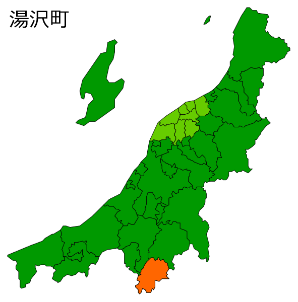 新潟県湯沢町の場所を示す画像
