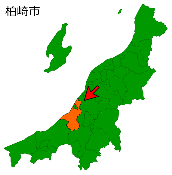 新潟県柏崎市の場所を示す画像