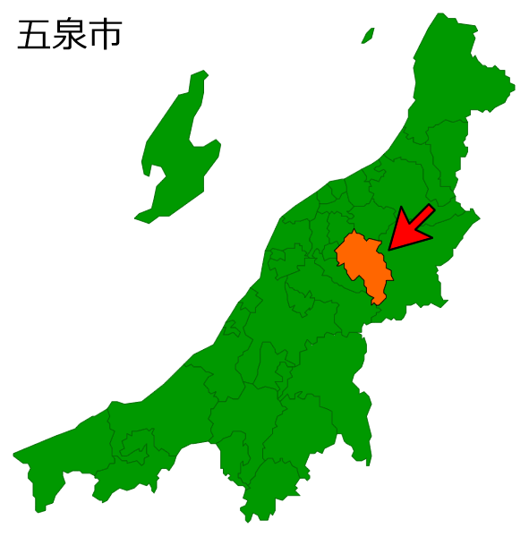 新潟県五泉市の場所を示す画像
