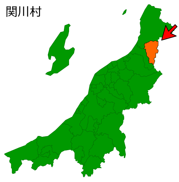 新潟県関川村の場所を示す画像