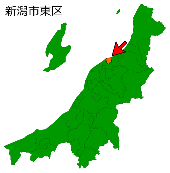 新潟県新潟市東区の場所を示す画像