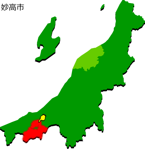 妙高市の場所を示す画像1