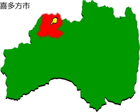 喜多方市の場所を示す画像1