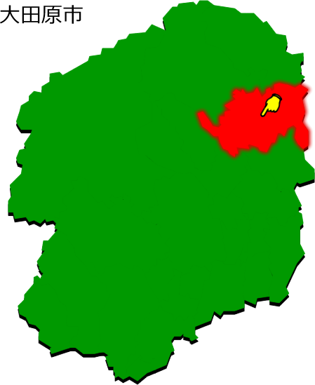 大田原市の場所を示す画像1
