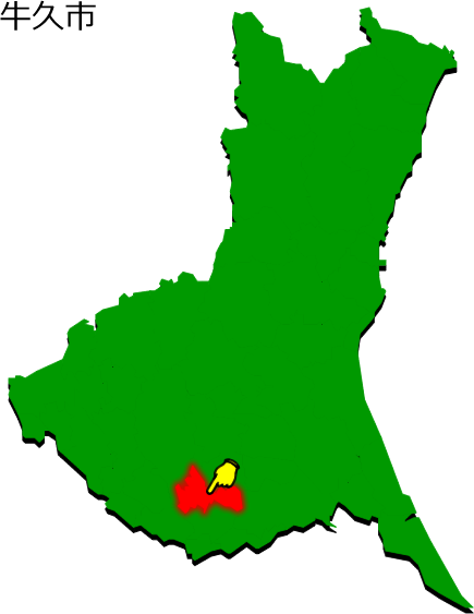 牛久市の場所を示す画像1