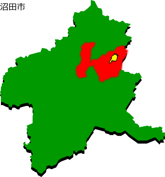 沼田市の場所を示す画像1