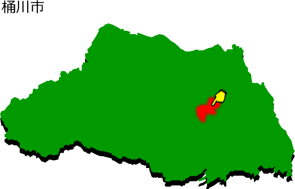 桶川市の場所を示す画像1