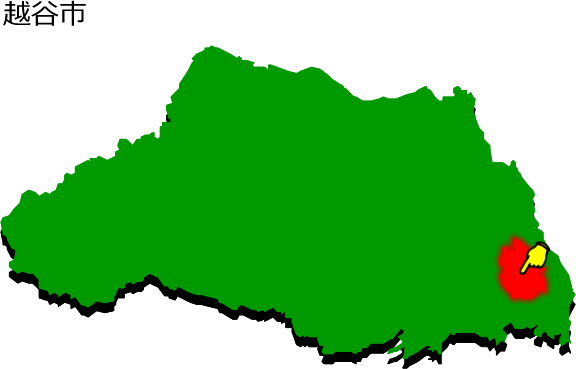 越谷市の場所を示す画像1