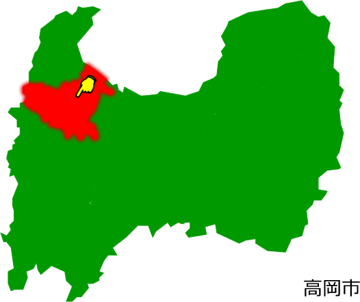 高岡市の場所を示す画像1