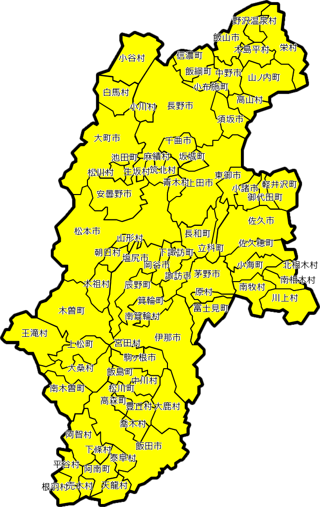 長野県のカラーバリエーション地図画像7