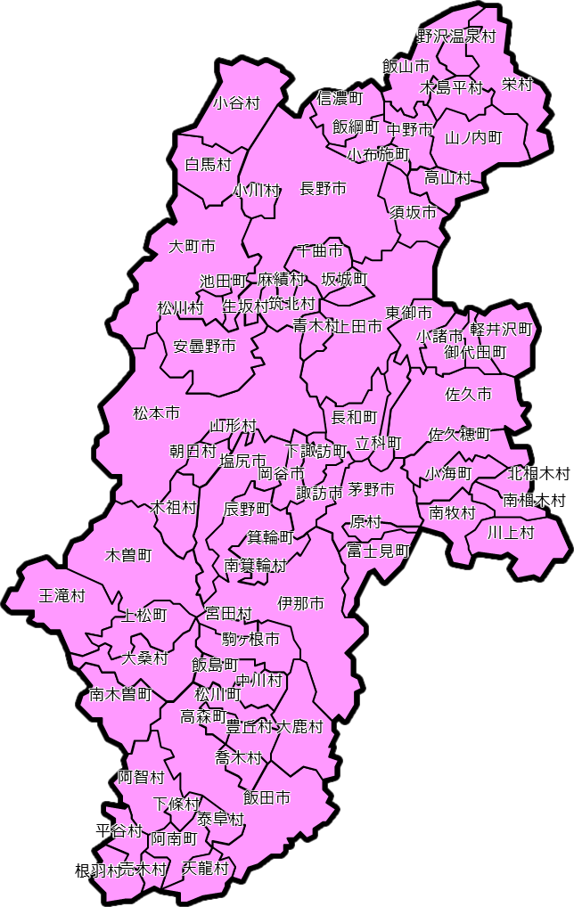 長野県のカラーバリエーション地図画像9