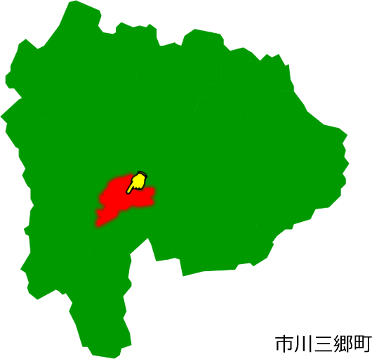 市川三郷町の場所を示す画像1