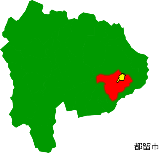 都留市の場所を示す画像1