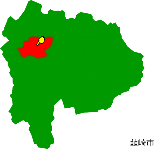 韮崎市の場所を示す画像1