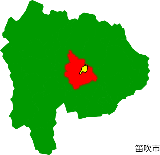 笛吹市の場所を示す画像1